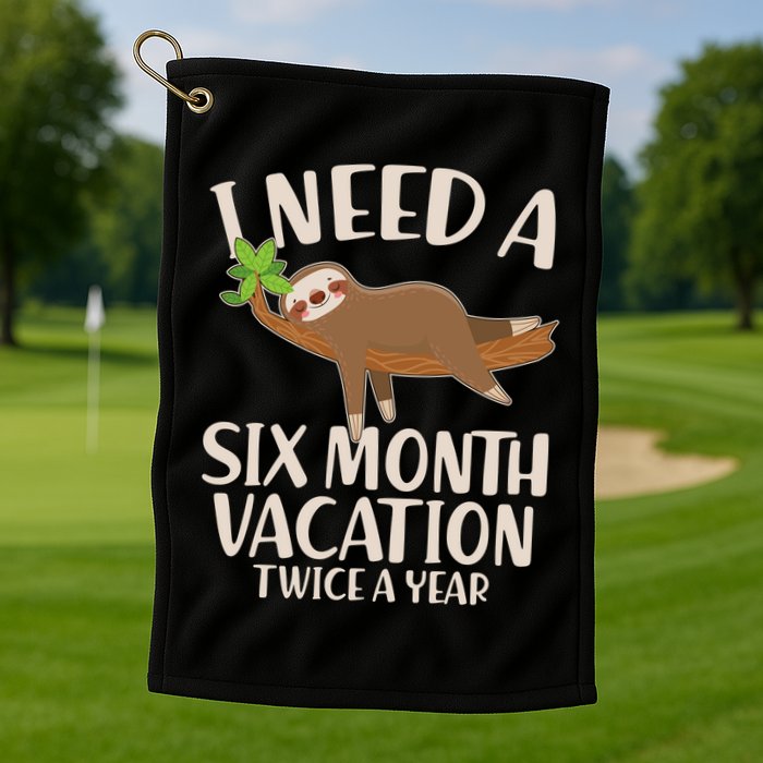 Funny I Need A Six Month Vacation Twice A Year Golf Towel