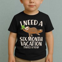 Funny I Need A Six Month Vacation Twice A Year Toddler T-Shirt