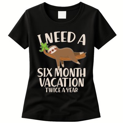 Funny I Need A Six Month Vacation Twice A Year Womens T-Shirt