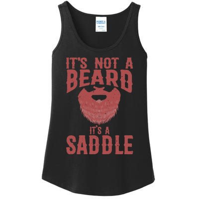 Funny Its Not A Beard Its A Saddle Gift Beard Lover Ladies Essential Tank