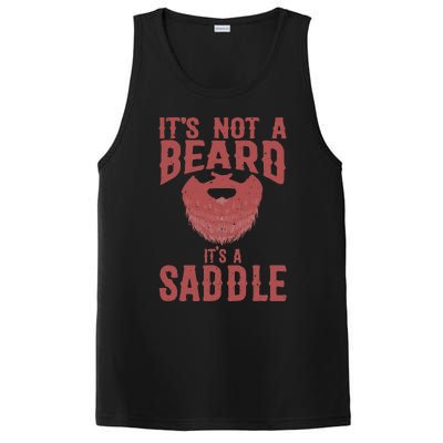 Funny Its Not A Beard Its A Saddle Gift Beard Lover PosiCharge Competitor Tank