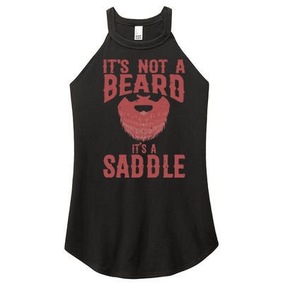 Funny Its Not A Beard Its A Saddle Gift Beard Lover Women’s Perfect Tri Rocker Tank