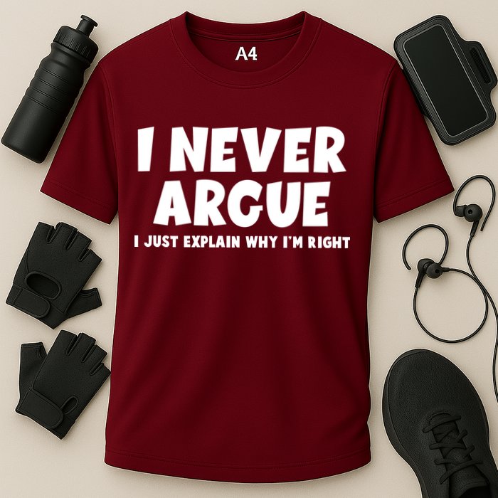 Funny I Never Argue I Just Explain Why Im Right Performance Shirt