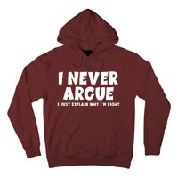 Funny I Never Argue I Just Explain Why Im Right Hoodie