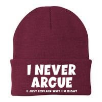 Funny I Never Argue I Just Explain Why Im Right Knit Cap Winter Beanie