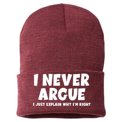 Funny I Never Argue I Just Explain Why Im Right Sustainable Knit Beanie