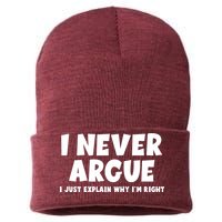 Funny I Never Argue I Just Explain Why Im Right Sustainable Knit Beanie