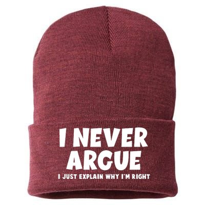 Funny I Never Argue I Just Explain Why Im Right Sustainable Knit Beanie