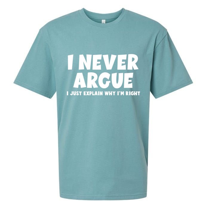 Funny I Never Argue I Just Explain Why Im Right Sueded Cloud Jersey T-Shirt