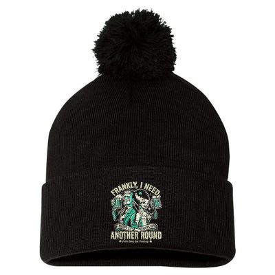 Frankly I Need Another Round Drinking Pom Pom 12in Knit Beanie