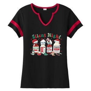 Funny Icu Nurse Christmas Silent Night Gift Ladies Halftime Notch Neck Tee