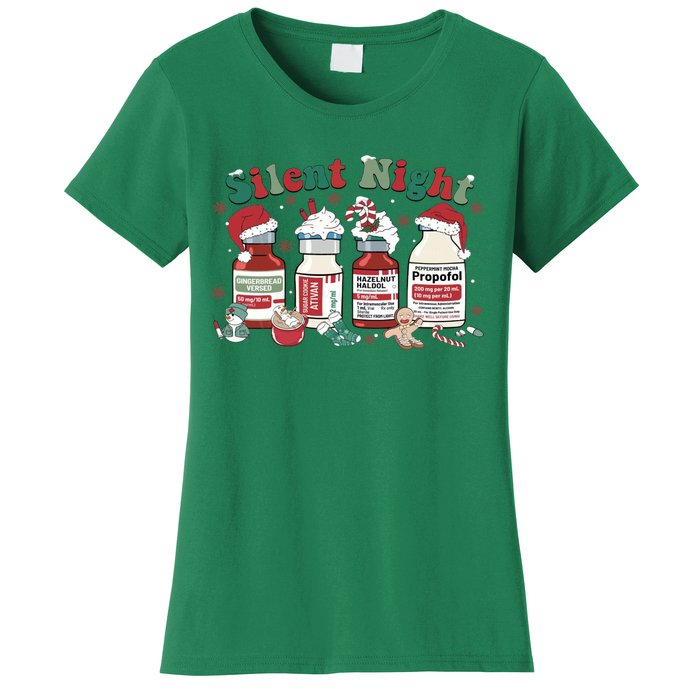 Funny Icu Nurse Christmas Silent Night Gift Women's T-Shirt