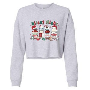 Funny Icu Nurse Christmas Silent Night Gift Cropped Pullover Crew