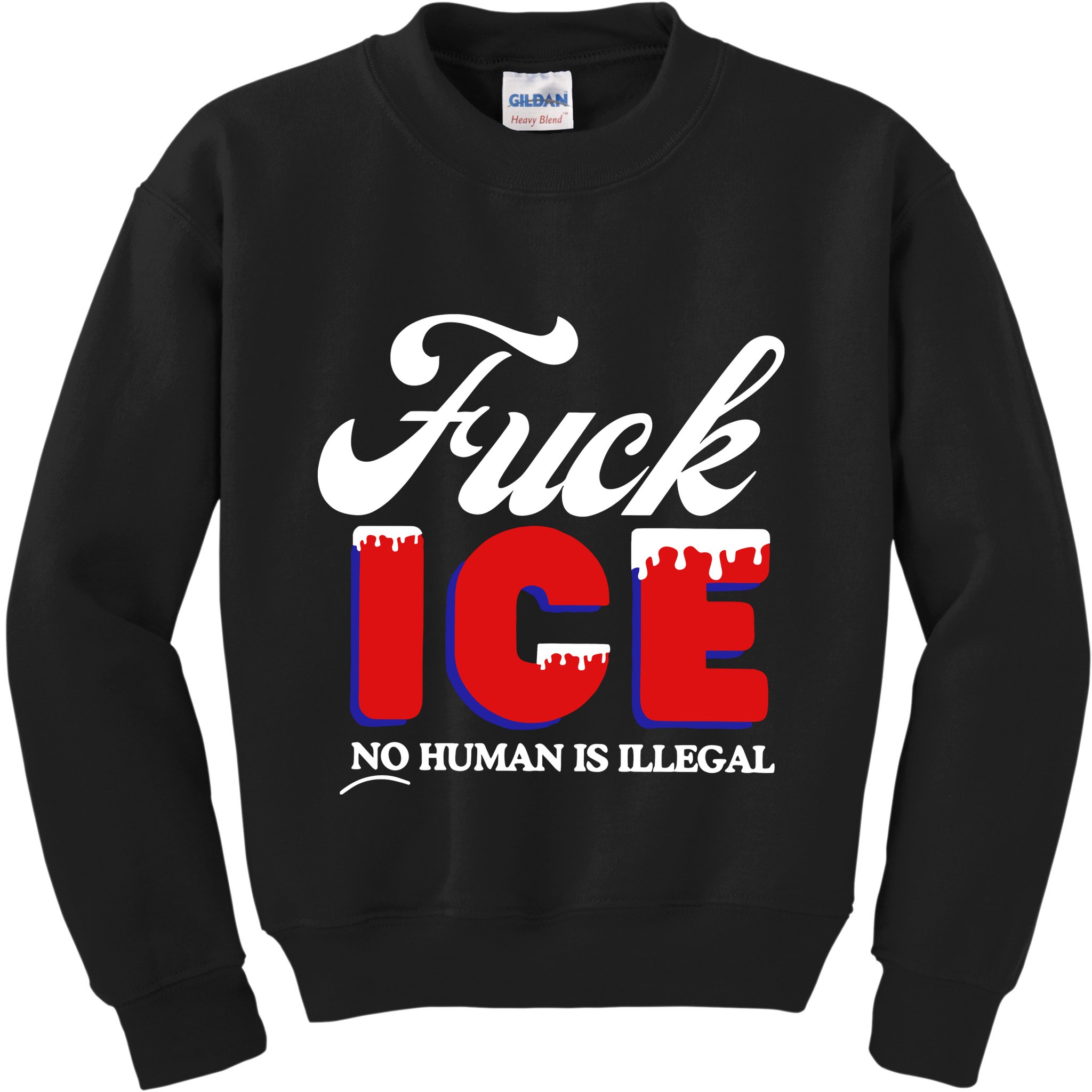 Fuck Ice No Human Is Illegal Kids Sweatshirt