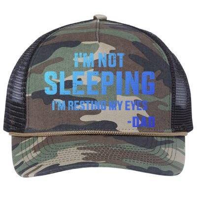 Funny IM Not Sleeping Resting My Eyes Dad For FatherS Day Great Gift Retro Rope Trucker Hat Cap