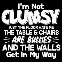 Funny I'm Not Clumsy Cropped Pullover Crew
