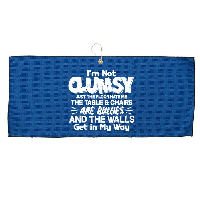 Funny I'm Not Clumsy Large Microfiber Waffle Golf Towel