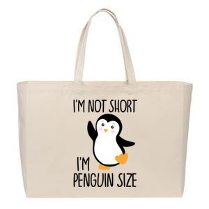 Funny IM Not Short IM Penguin Size Cute Penguin Gift Cotton Canvas Jumbo Tote