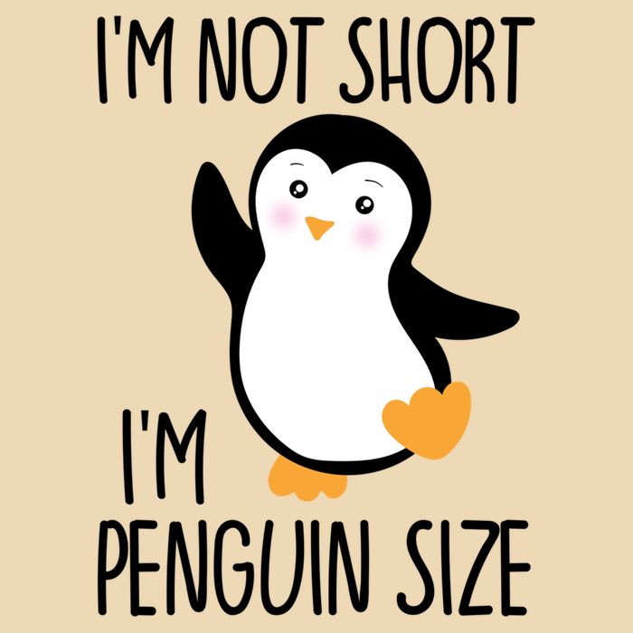 Funny IM Not Short IM Penguin Size Cute Penguin Gift Zip Tote Bag