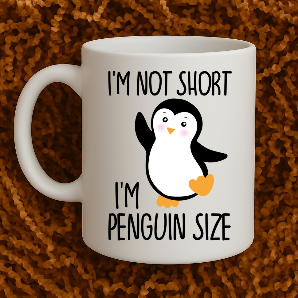 Funny IM Not Short IM Penguin Size Cute Penguin Gift Mug