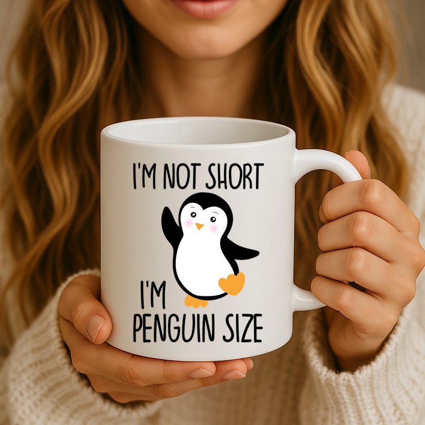 Funny IM Not Short IM Penguin Size Cute Penguin Gift Mug