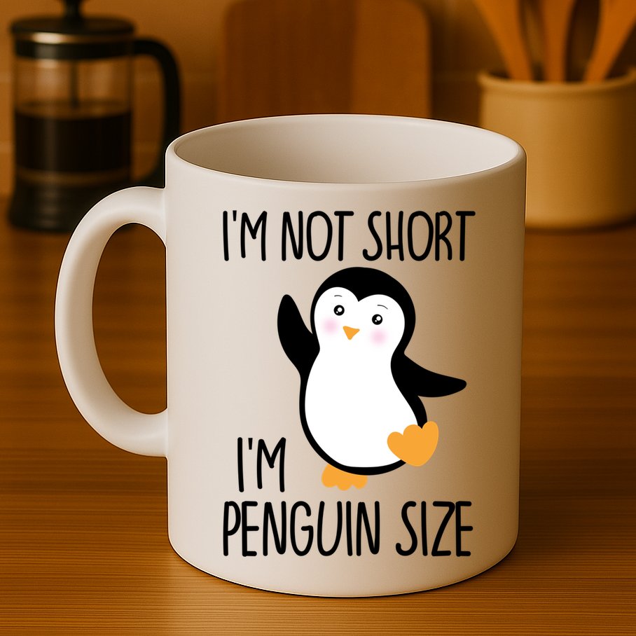 Funny IM Not Short IM Penguin Size Cute Penguin Gift Mug