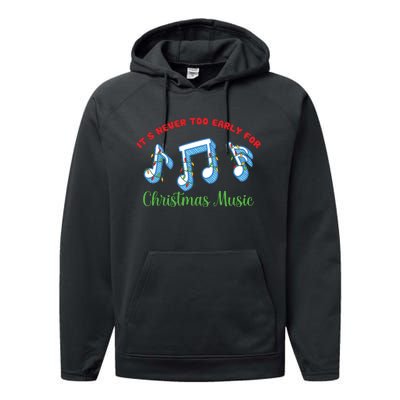 Funny It's Never Too Early For Christmas Music Performance Fleece Hoodie