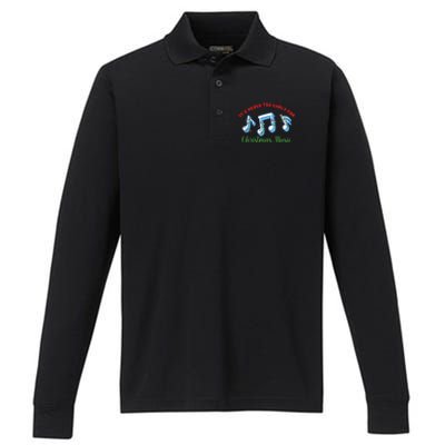 Funny It's Never Too Early For Christmas Music Performance Long Sleeve Polo