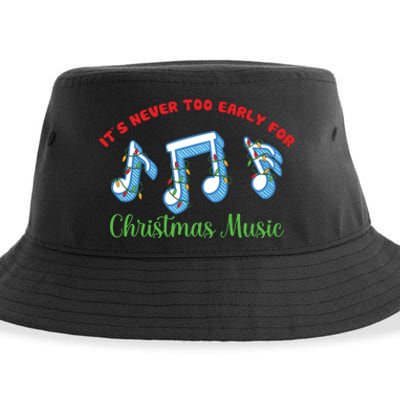 Funny It's Never Too Early For Christmas Music Sustainable Bucket Hat