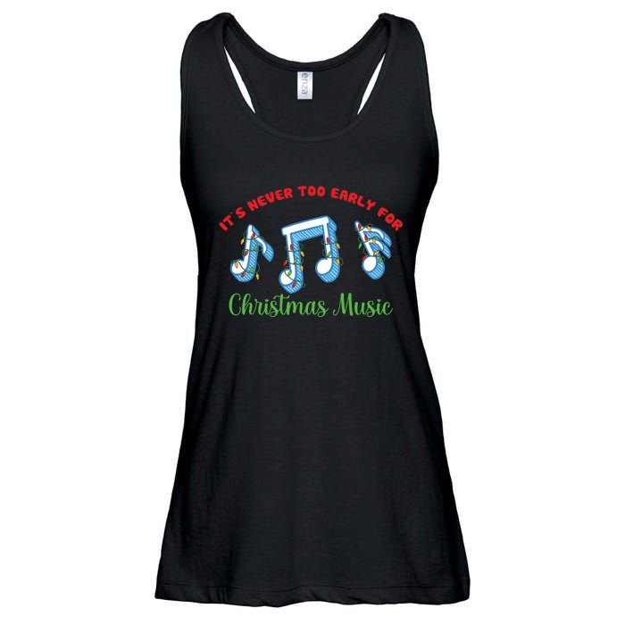 Funny It's Never Too Early For Christmas Music Ladies Essential Flowy Tank