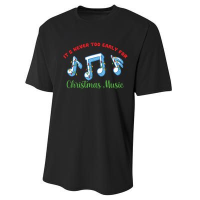 Funny It's Never Too Early For Christmas Music Performance Sprint T-Shirt