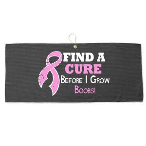 Find A Cure Before I Grow Boobs Large Microfiber Waffle Golf Towel