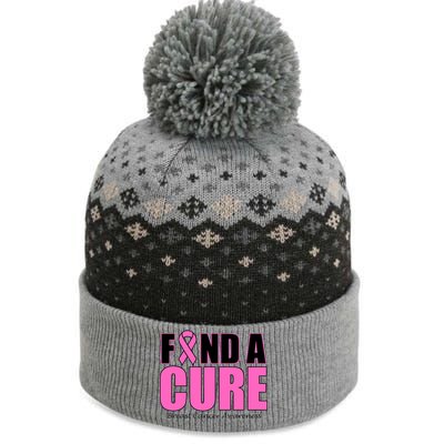 Find A Cure Breast Cancer Awareness Ribbon The Baniff Cuffed Pom Beanie