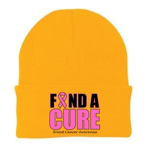 Find A Cure Breast Cancer Awareness Ribbon Knit Cap Winter Beanie