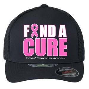 Find A Cure Breast Cancer Awareness Ribbon Flexfit Unipanel Trucker Cap