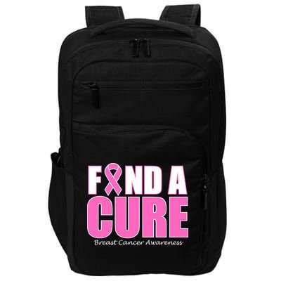Find A Cure Breast Cancer Awareness Ribbon Impact Tech Backpack