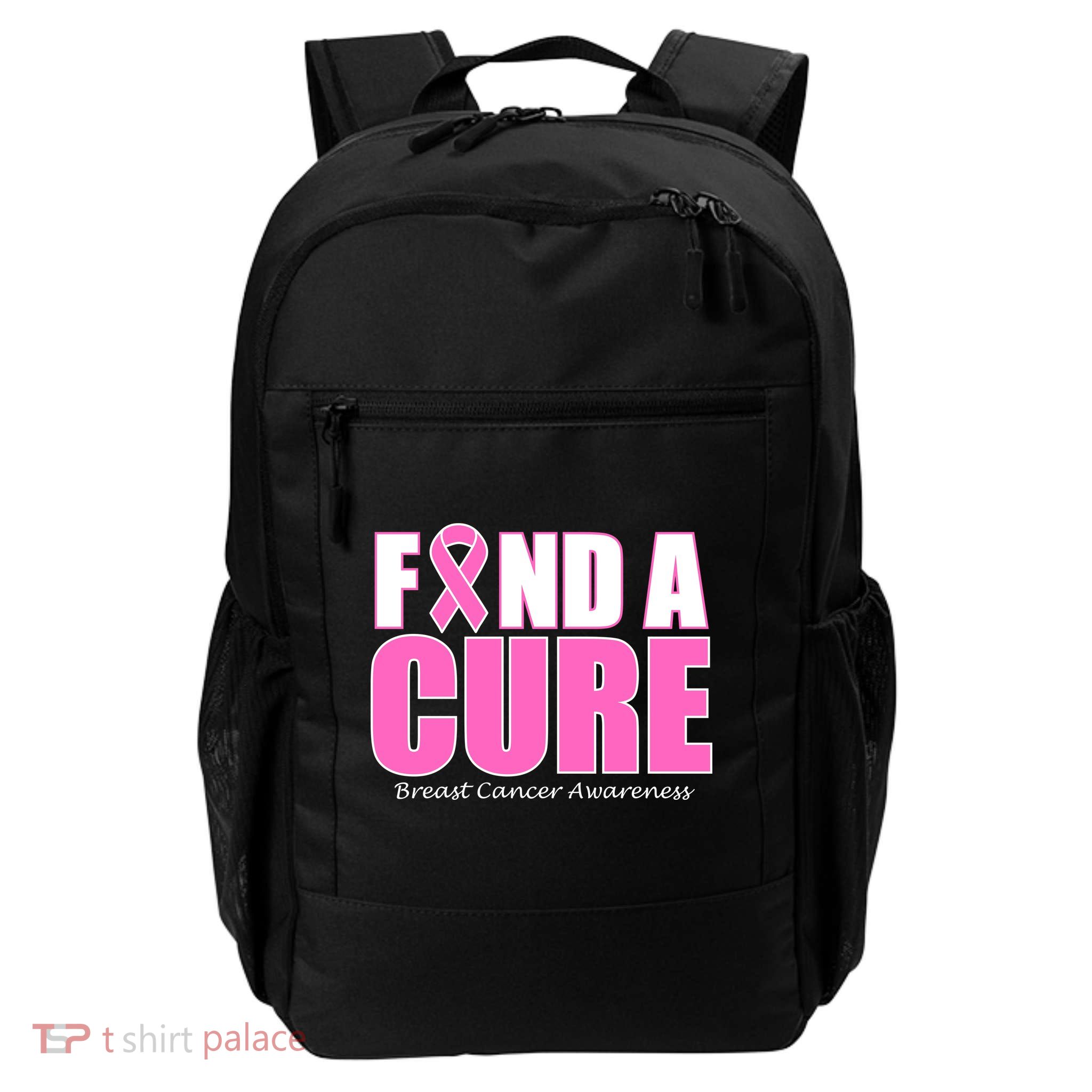 Find A Cure Breast Cancer Awareness Ribbon Daily Commute Backpack