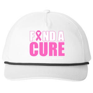 Find A Cure Breast Cancer Awareness Ribbon Snapback Five-Panel Rope Hat