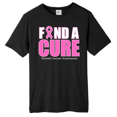 Find A Cure Breast Cancer Awareness Ribbon Tall Fusion ChromaSoft Performance T-Shirt