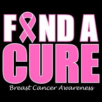 Find A Cure Breast Cancer Awareness Ribbon Drawstring Bag