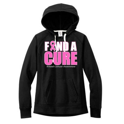 Find A Cure Breast Cancer Awareness Ribbon Women's Fleece Hoodie