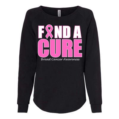 Find A Cure Breast Cancer Awareness Ribbon Womens California Wash Sweatshirt