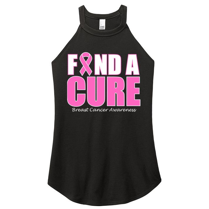 Find A Cure Breast Cancer Awareness Ribbon Women's Perfect Tri Rocker Tank