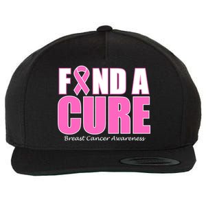 Find A Cure Breast Cancer Awareness Ribbon Wool Snapback Cap