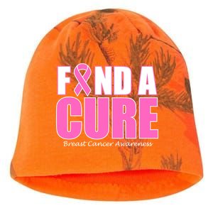 Find A Cure Breast Cancer Awareness Ribbon Kati - Camo Knit Beanie