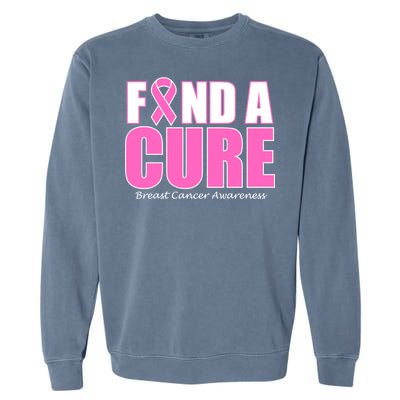 Find A Cure Breast Cancer Awareness Ribbon Garment-Dyed Sweatshirt