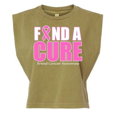 Find A Cure Breast Cancer Awareness Ribbon Garment-Dyed Women's Muscle Tee