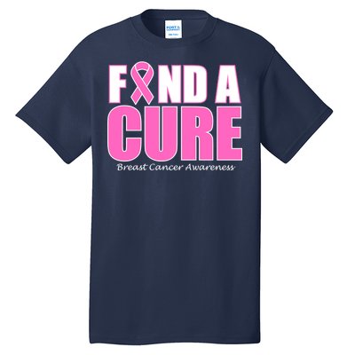 Find A Cure Breast Cancer Awareness Ribbon Tall T-Shirt