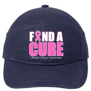 Find A Cure Breast Cancer Awareness Ribbon 7-Panel Snapback Hat