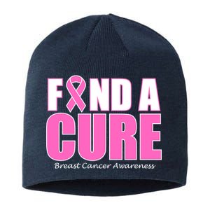 Find A Cure Breast Cancer Awareness Ribbon Sustainable Beanie